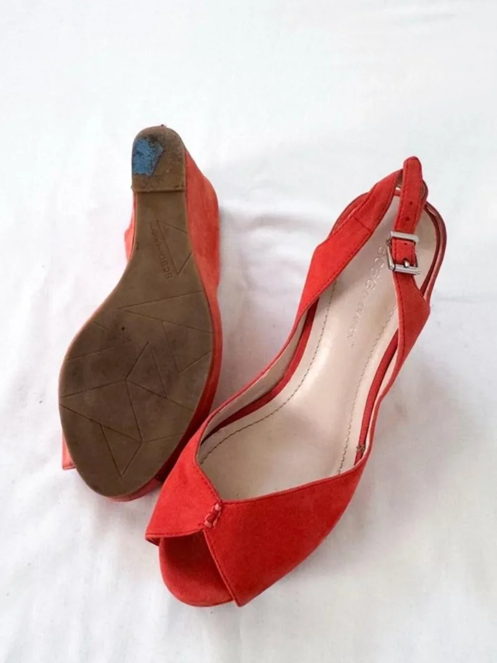 Y2k summer bcbg orange wedges
